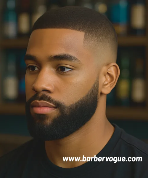 Buzz Cut with Mid Fade and Beard