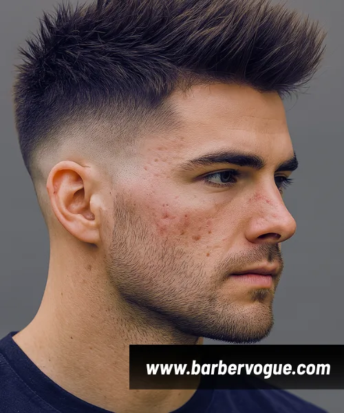 Spiky Hair with Mid Taper Fade